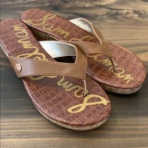 Sam Edelman Tanya cork wedge sandals, tan